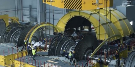 Embedded thumbnail for «ТИТАН-2» выполнил монтаж ротора паровой турбины на первом энергоблоке ВВЭР-1200 АЭС «Аккую»