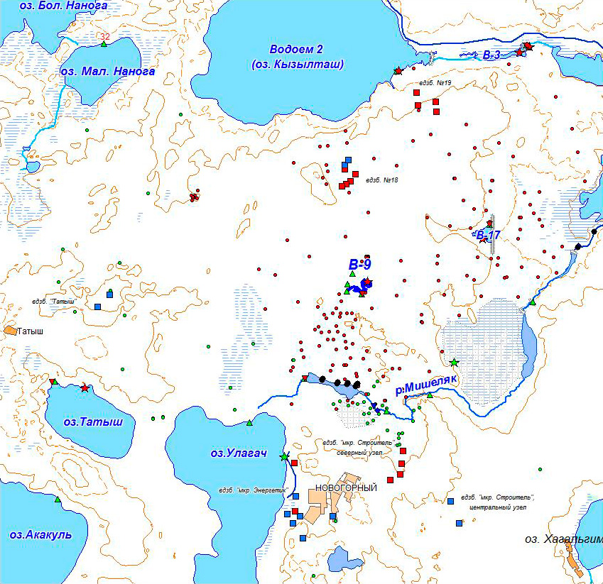 Озеро Карачай на карте Челябинской области