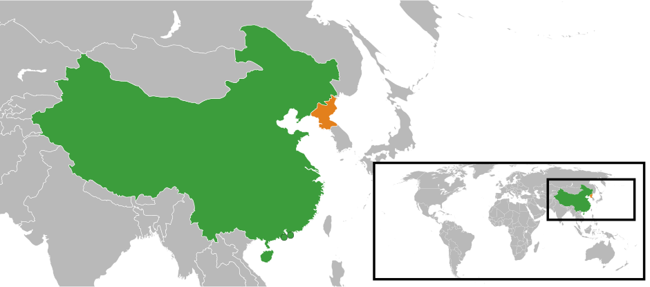 Карта китая кореи