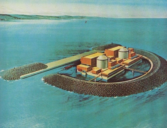 Американский рисунок 1972 года с изображением проекта плавучей АЭС