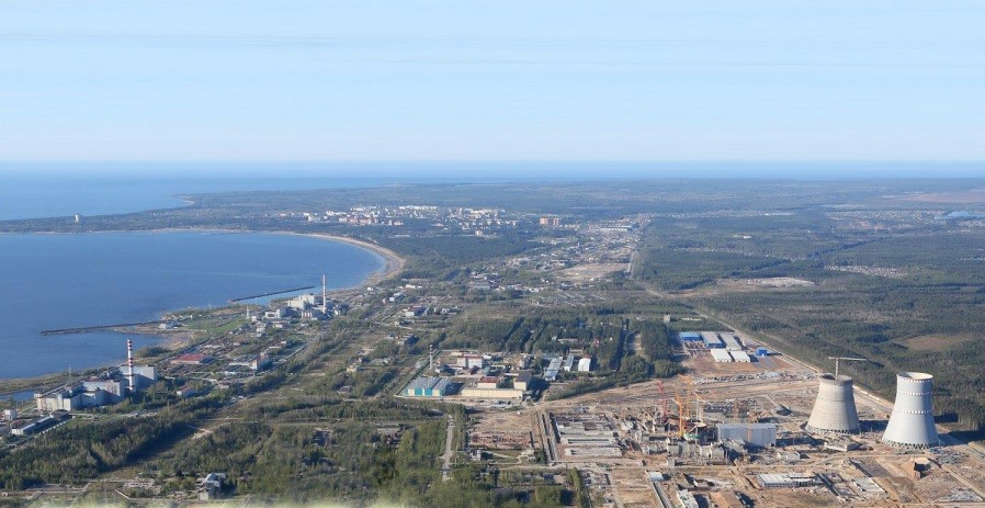 Ленинградская АЭС и стройплощадка Ленинградской АЭС-2