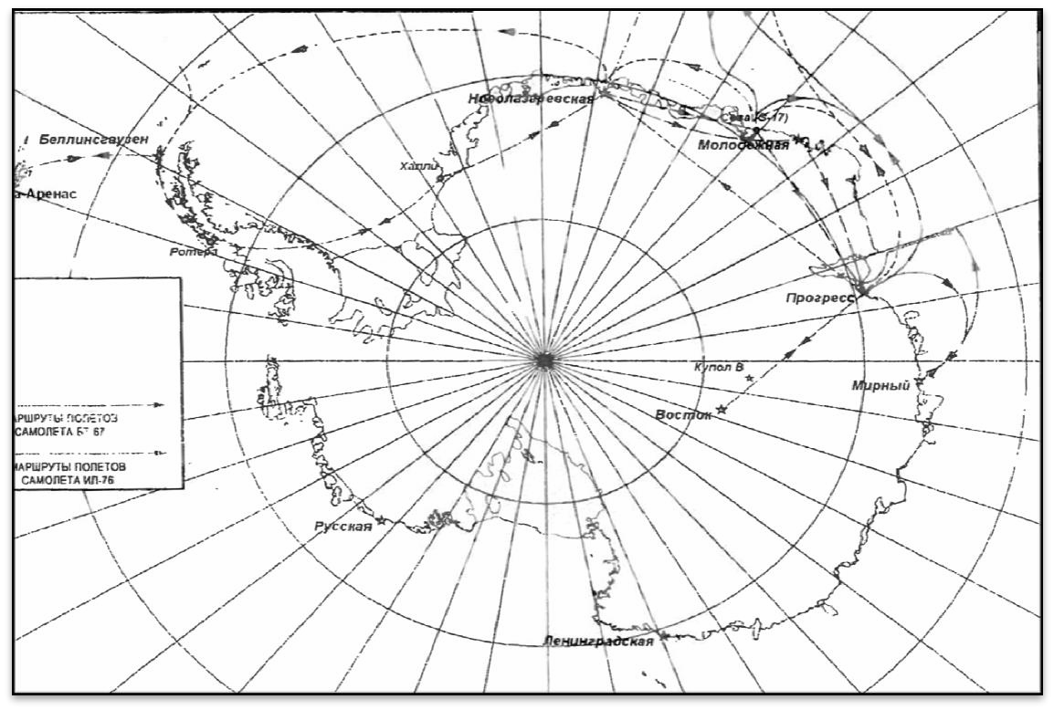 Рисунок 5. Местонахождение оставшихся РИТЭГ, пункты комплектования и маршруты доставки в прибрежную зону для отгрузки
