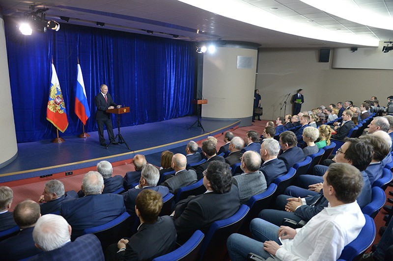 Выступление Владимира Путина перед учёными ТВЦ
