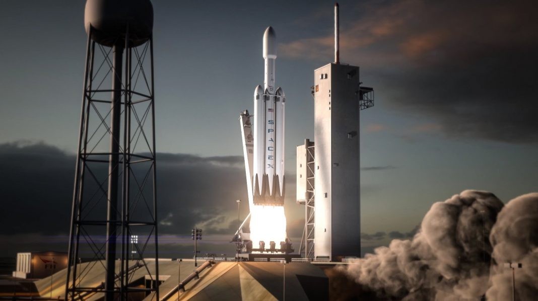 Старт ракеты Falcon Heavy