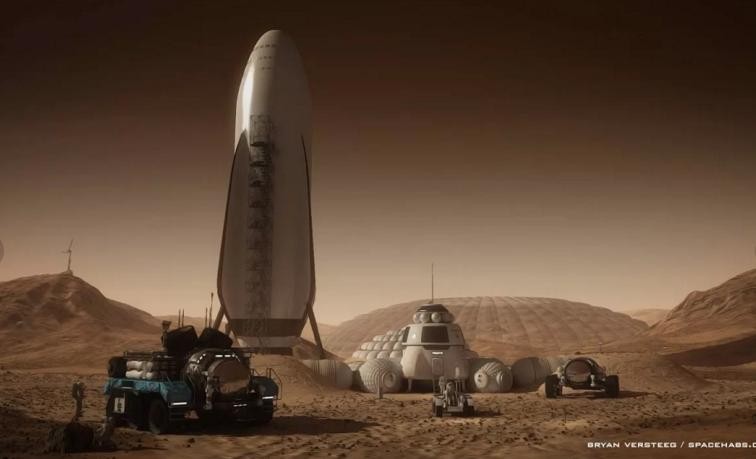 Ракета BFR, разрабатываемая компанией SpaceX для пилотируемых полётов к Марсу