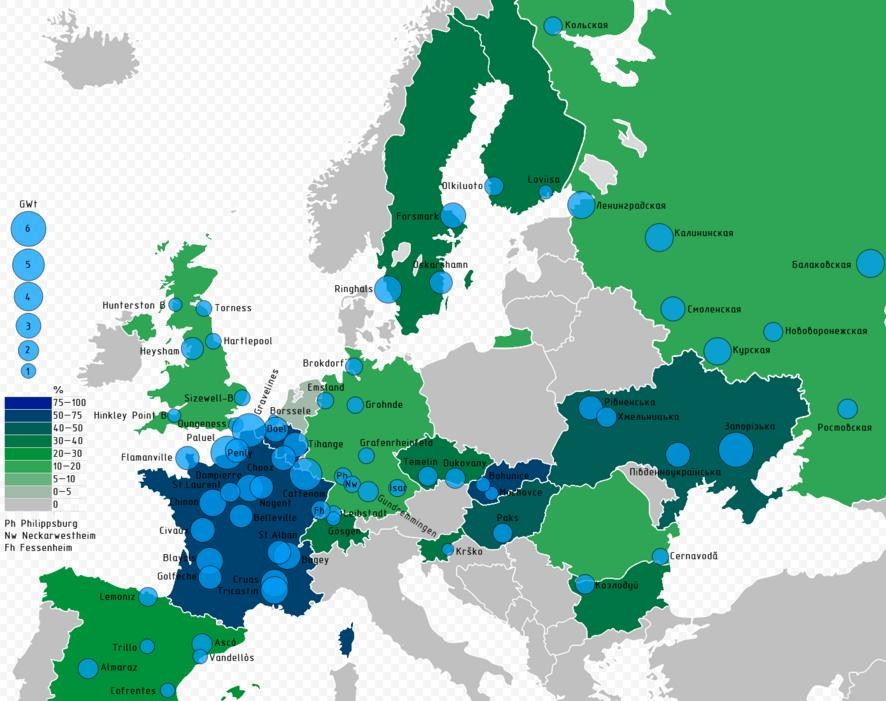 Атомные станции Европы