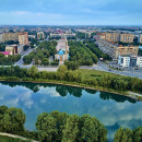 Панорама города Усть-Каменогорск (центр Восточно-Казахстанской области)