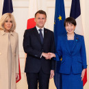 Эммануэль Макрон и Санаэ Такаити