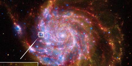 ULX-1 вблизи спирального рукава галактики Вертушка (Messier 101)