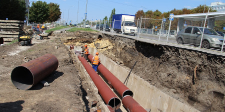 Замена теплосетей на ул. Щорса в Белгороде