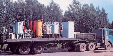 Первая передвижная установка очистки радиоактивных вод «ЭКО-1» 